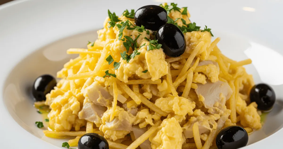 Bacalao a la Dourada del menú de grupo de Plato Português